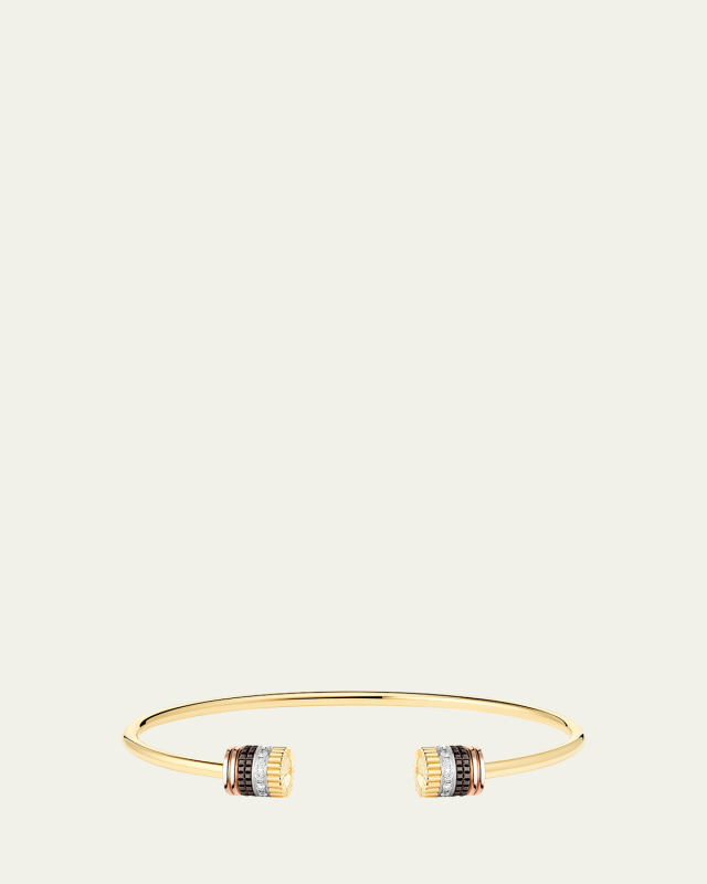 Quatre Classique Tricolor Gold, Brown PVD and Diamond Bracelet